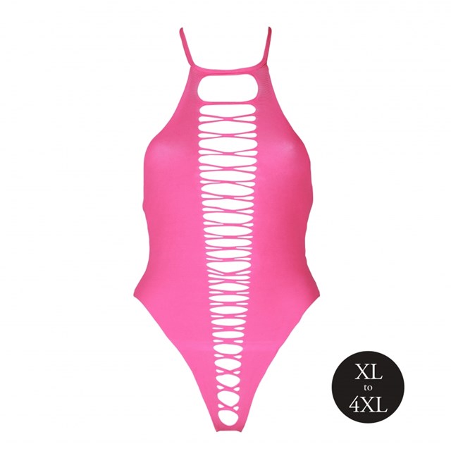Pink Body med Åbent Skridt plus size