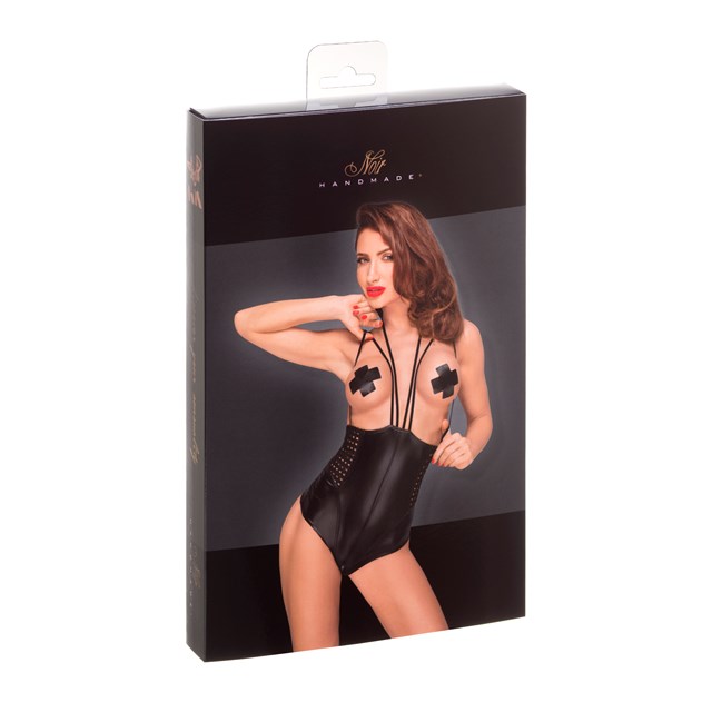 Power Wetlook Bodystocking med Bånd