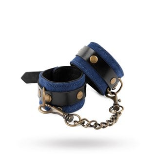 & Restrain Me - Luxury Blue Suede Wrist Cuffs