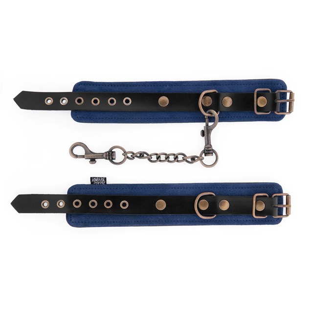& Restrain Me - Luxury Blue Suede Wrist Cuffs