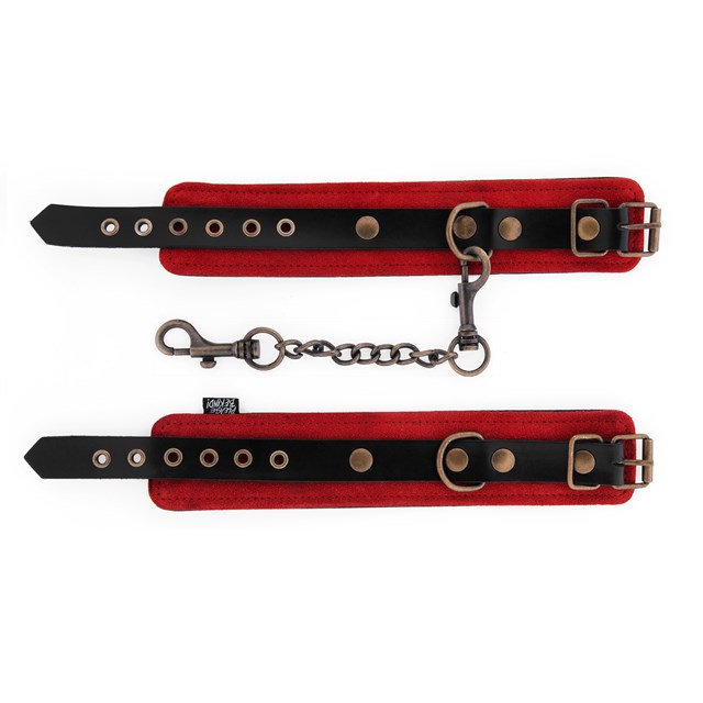 & Restrain Me - Luxury Red Suede Wrist Cuffs