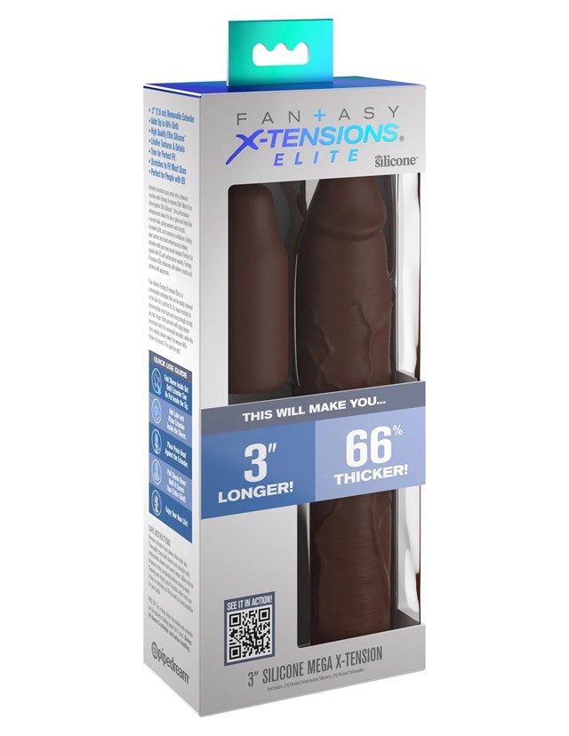 3" Silicone Mega X-tension - Brun