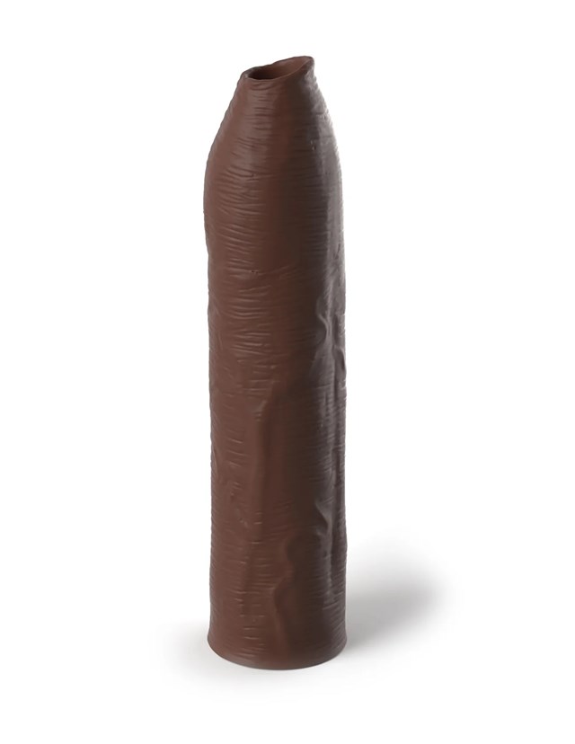 Uncut Silicone Penis Enhancer - Brown