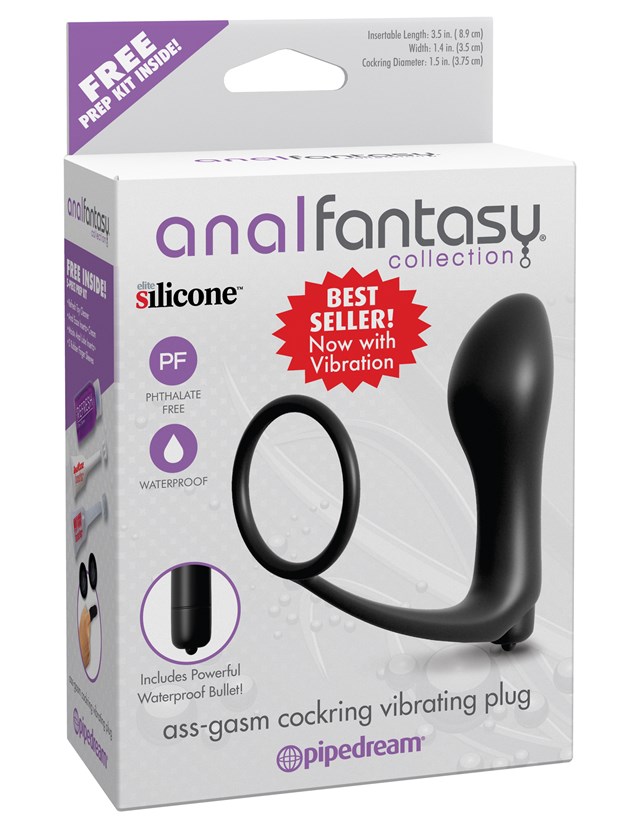 Ass-Gasm Penisring Vibrerende Plug