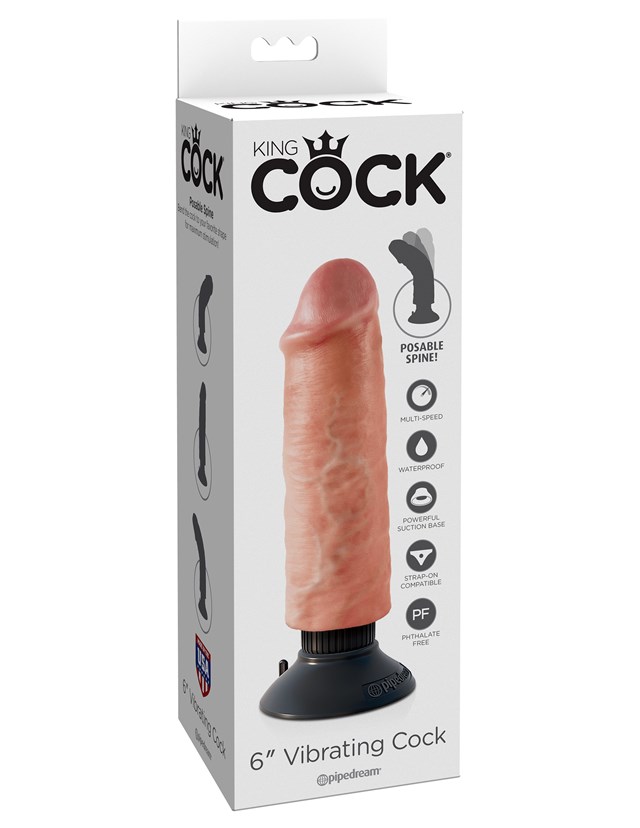Vibrerende Dildo 20 cm - Lys Hudfarve