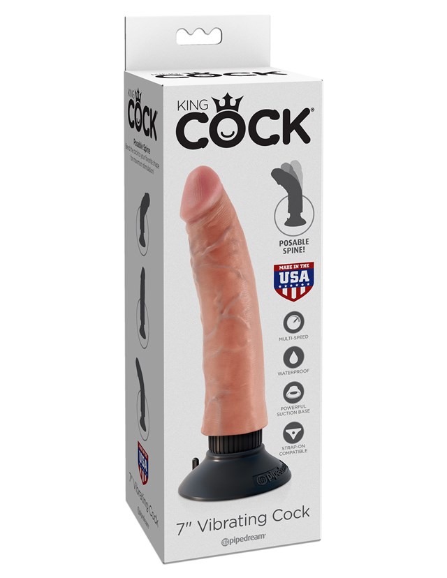 Vibrerende dildo 22 cm - Lys Hudfarve