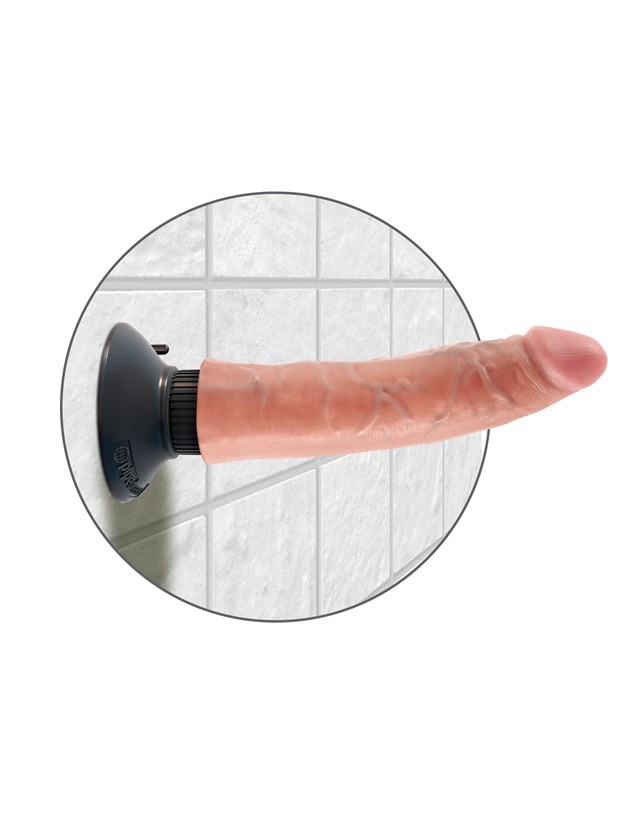 Vibrerende dildo 22 cm - Lys Hudfarve