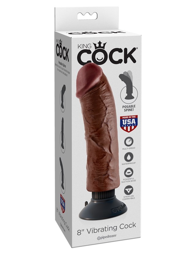 Vibrerende Dildo 20 cm - Brun