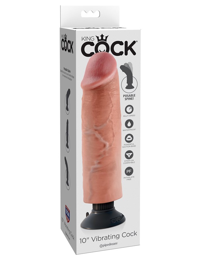 Vibrerende Dildo 25 cm - Lys Hudfarve