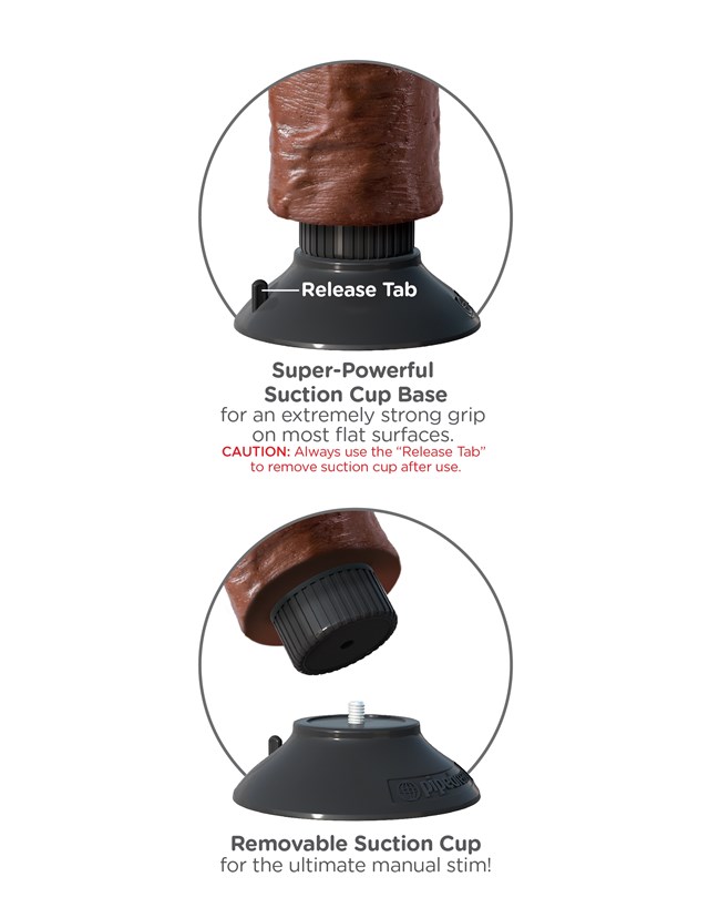 Vibrerende Dildo med pose 20 cm - Brun