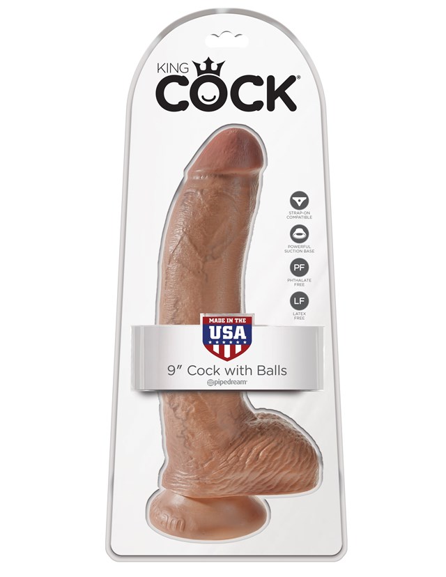 Dildo med Pung 26 cm - Solbrændt