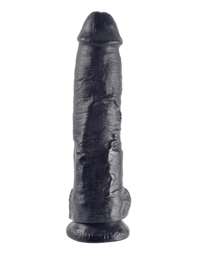 Dildo med Pung 27 cm - Sort