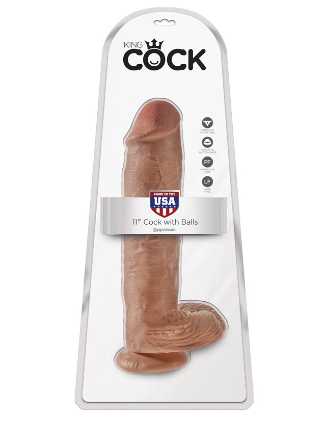 Dildo med Pung 29.5 cm - Solbrændt