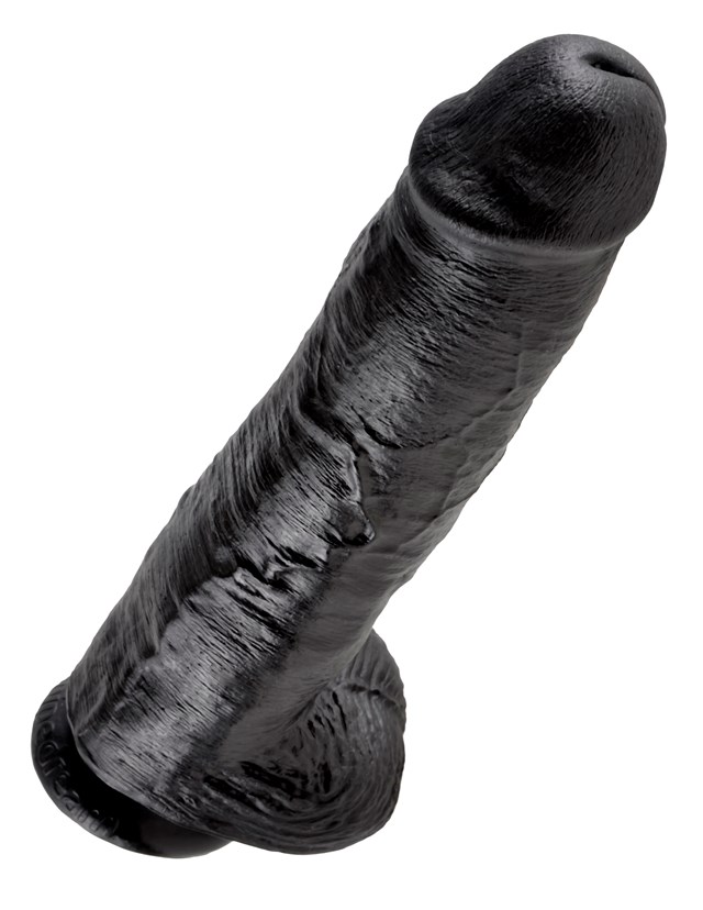 King Cock 28CM Cock with Balls - Black