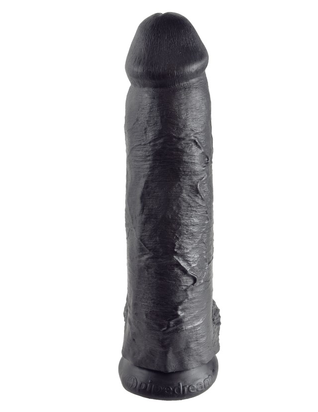 Dildo med Pung 32 cm - Sort