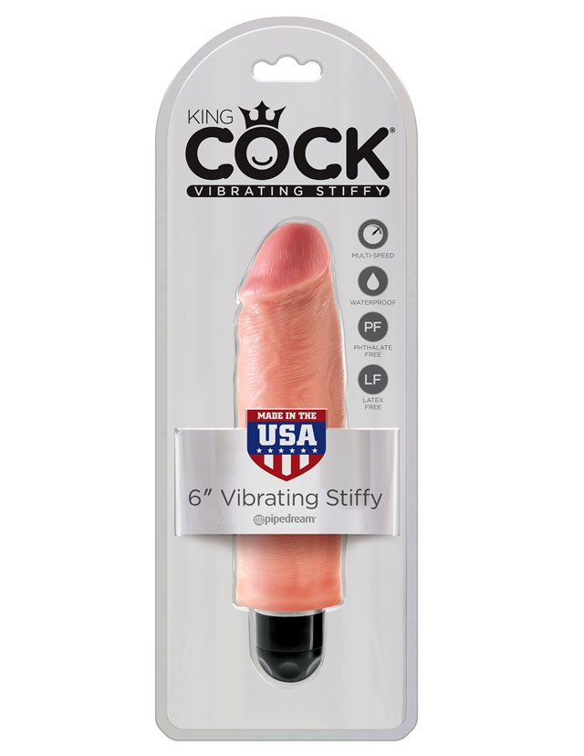 Stiffy Vibrerende Dildo 18.5 cm - Naturlig Lys