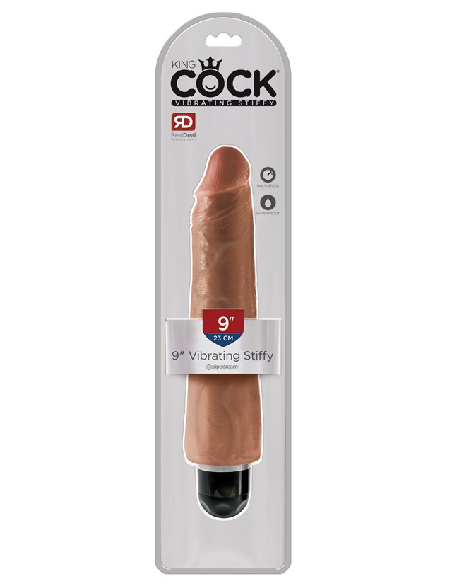 Stiffy 23 cm Vibrerende Dildo - Solbrun