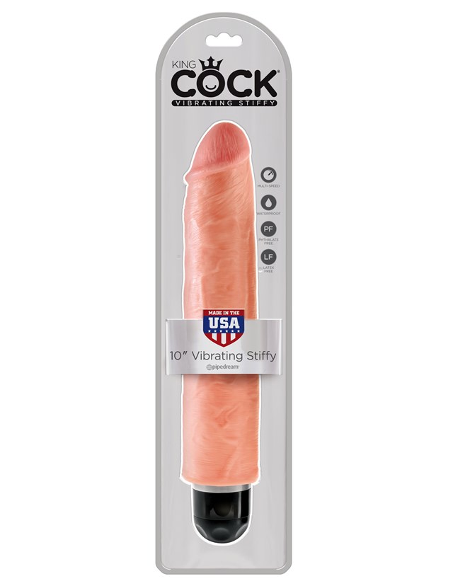 Stiffy Vibrerende Dildo 25 cm - Lys Hudffarve