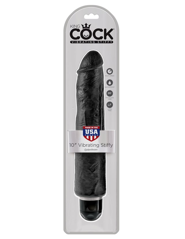 Stiffy Vibrerende Dildo 25 cm - Sort