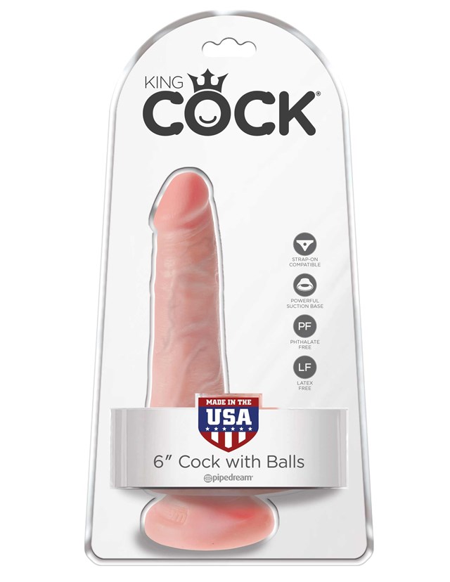 Dildo med Pung 18 cm - Lys Hudfarve