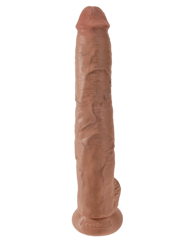 Dildo med Pung 38 cm - Solbrun