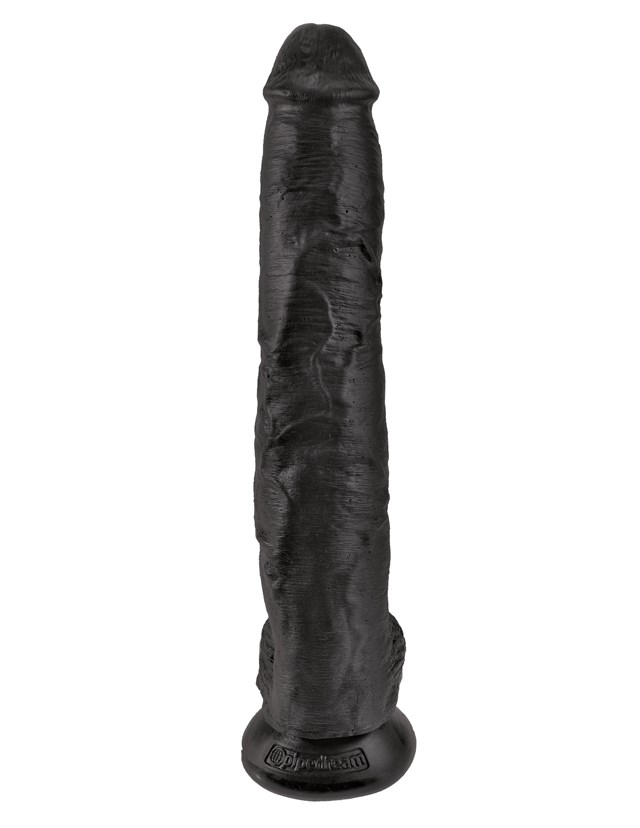 Dildo med Pung 38 cm - Sort