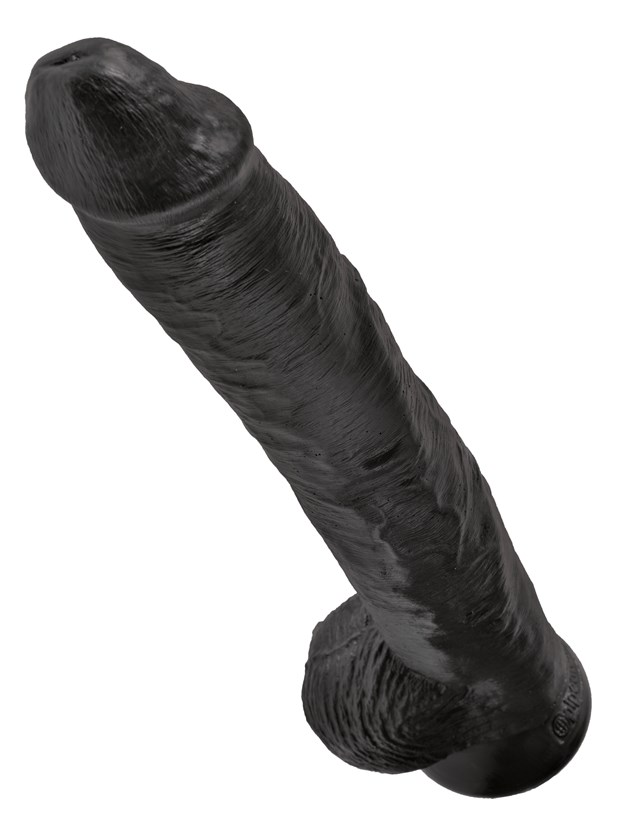 Dildo med Pung 38 cm - Sort