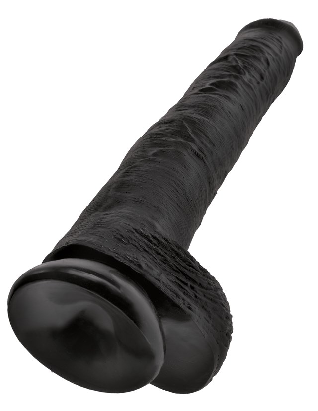 Dildo med Pung 38 cm - Sort