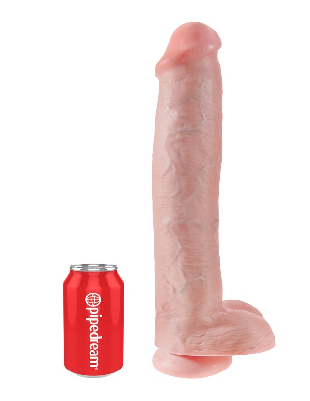 Dildo med Pung 42 cm - Lys Hudfarve