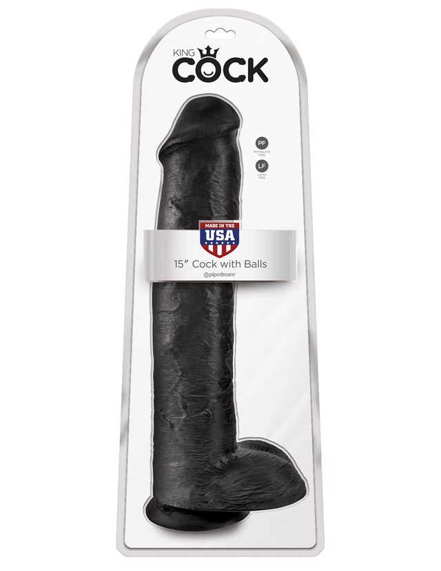Dildo med Pung 42 cm - Sort