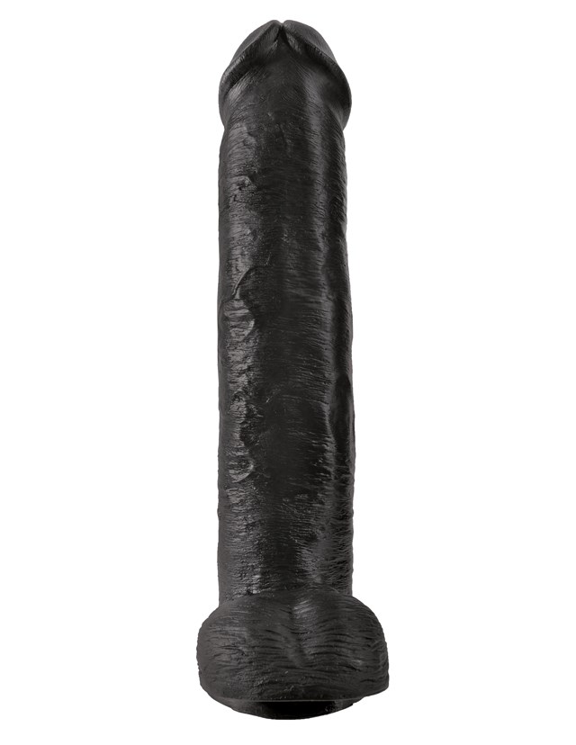 Dildo med Pung 42 cm - Sort