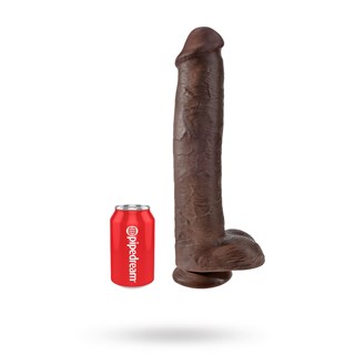 Dildo Med Pung 42 Cm - Brun