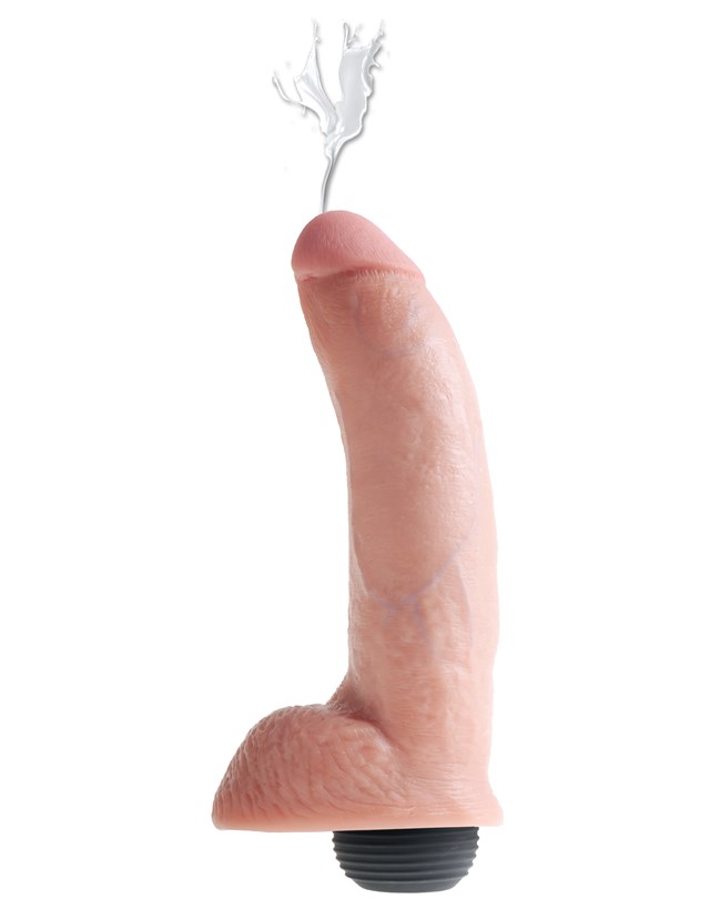 Realistisk Sprøjte Dildo 23 cm Lys hudfarve
