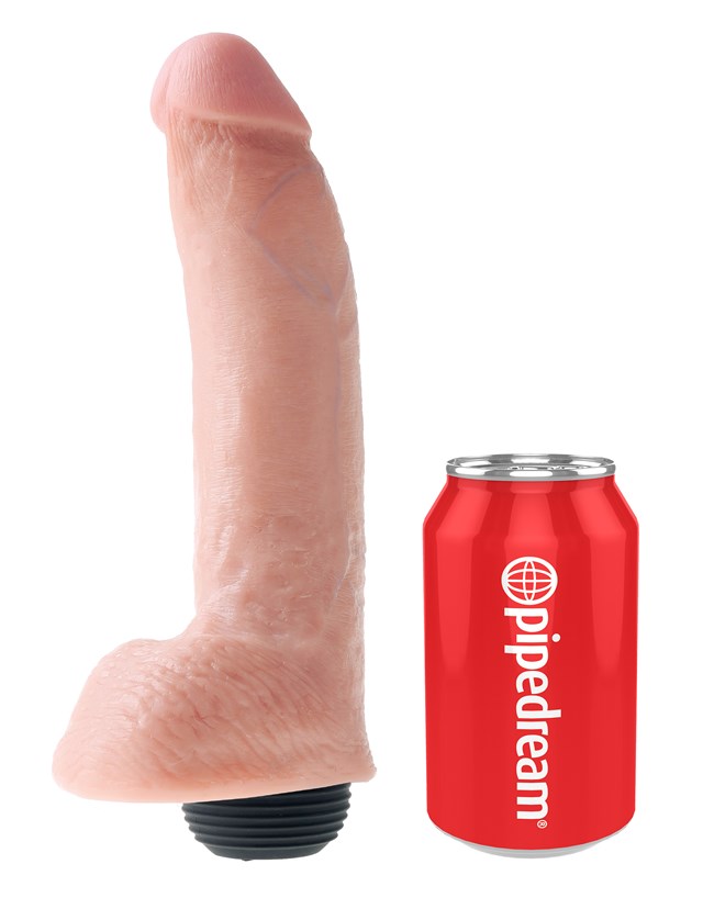 Realistisk Sprøjte Dildo 23 cm Lys hudfarve