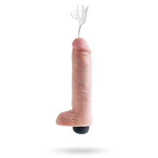 Sprudlende Dildo Med Pung 25 Cm - Naturlig Lys