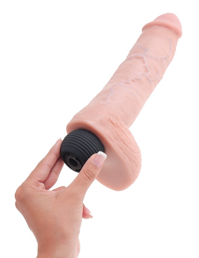 Sprudlende Dildo med Pung 25 cm - Naturlig Lys