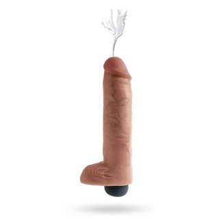 Sprøjtende Dildo Med Pung 25 Cm - Solbun