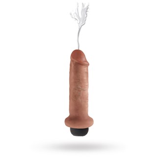 Sprøjtedildo 18 Cm - Solbrun