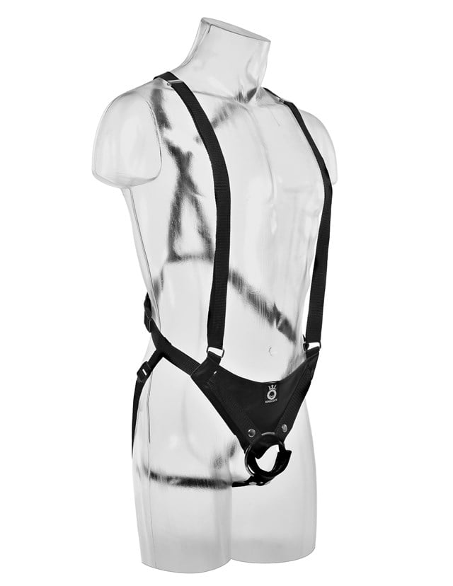 12" Hollow Strap-On Suspender System - Flesh