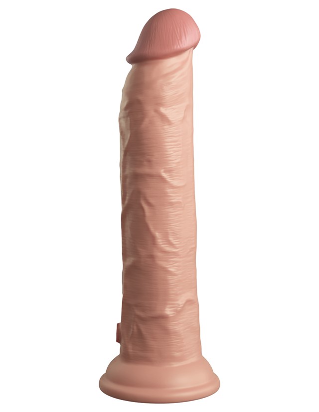 King Cock Elite 23CM Vibrating Silicone Dual Density Cock with Remote - Light