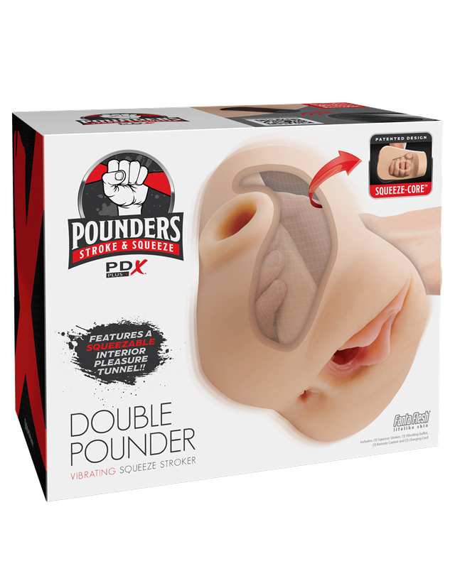 Double Pounder Vibrating Squeeze Stroker