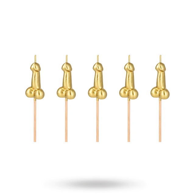 Penis Candles Gold 5-pack