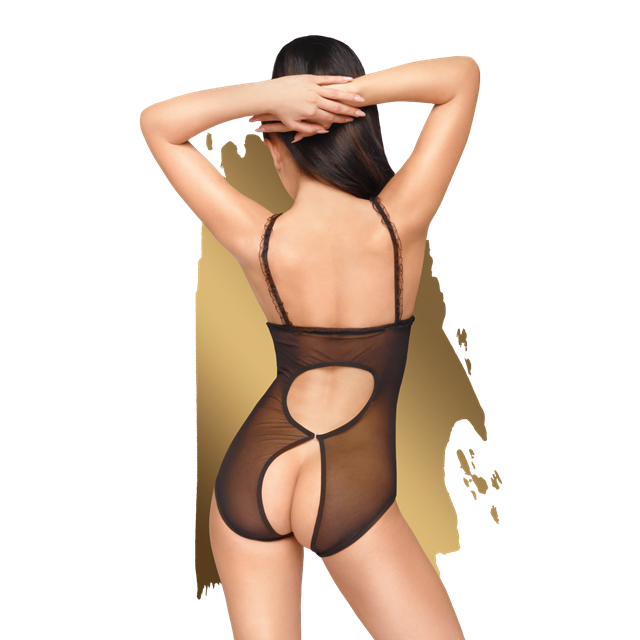 Turned On - Playsuit med Sløjfe - Sort