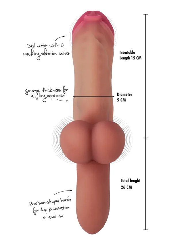 Pierced Punisher Vibrating Dildo Liquid Silicone