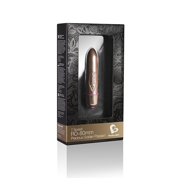 RO-80mm Precious Golden Passion Bullet Vibrator - 7 Vibrationer
