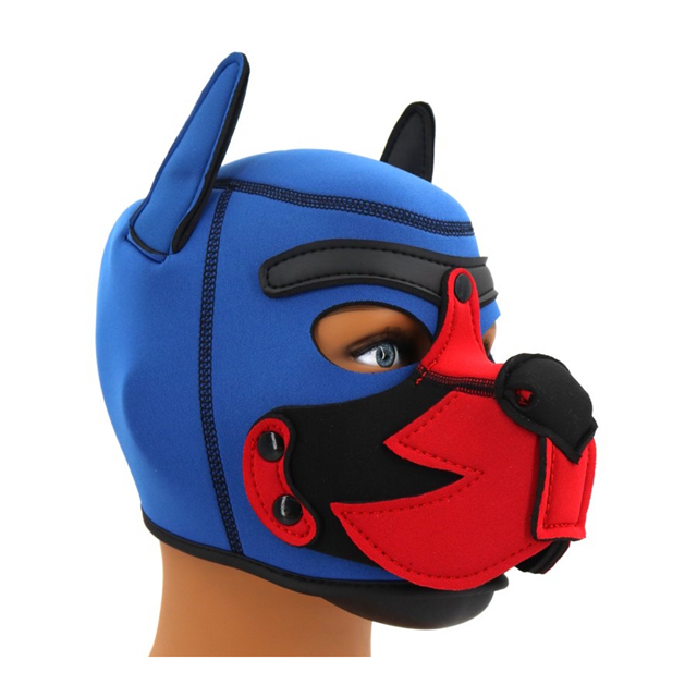 Puppy Fox Neoprene Hood Blue-Red