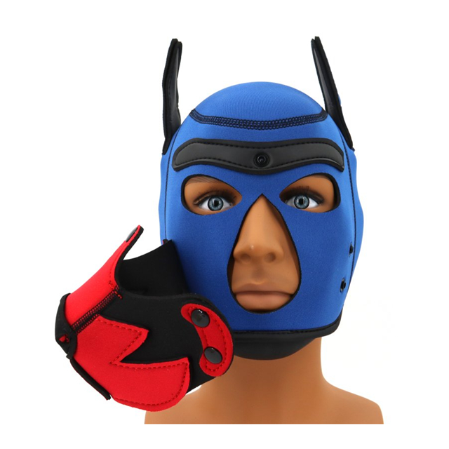 Puppy Fox Neoprene Hood Blue-Red