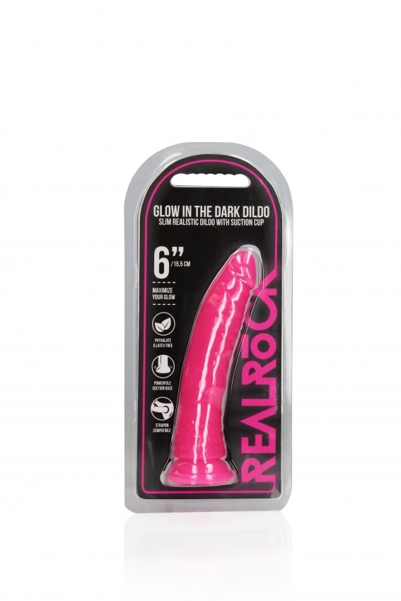 Glow in the Dark - Realistisk Dildo med Sugekop 15,5 cm