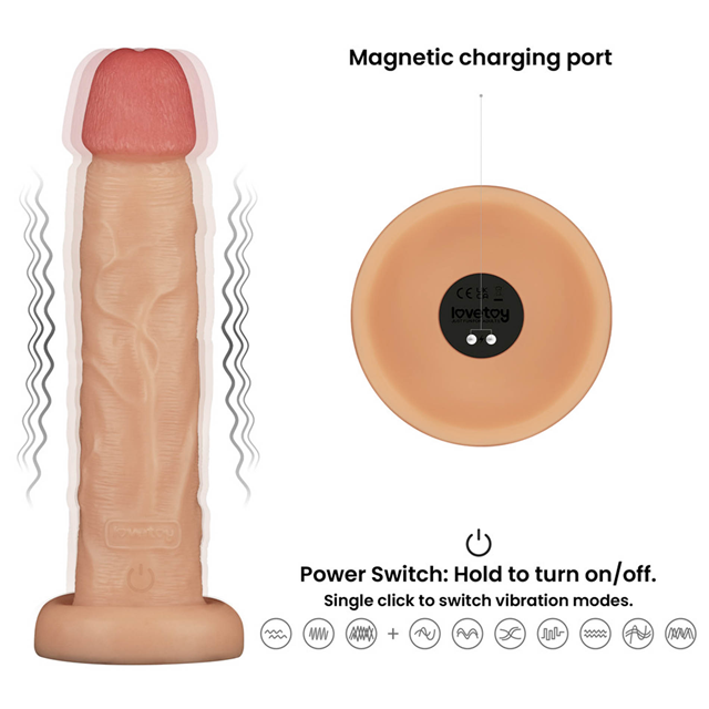 Realistic Vibrating Power Cock 26,2 cm