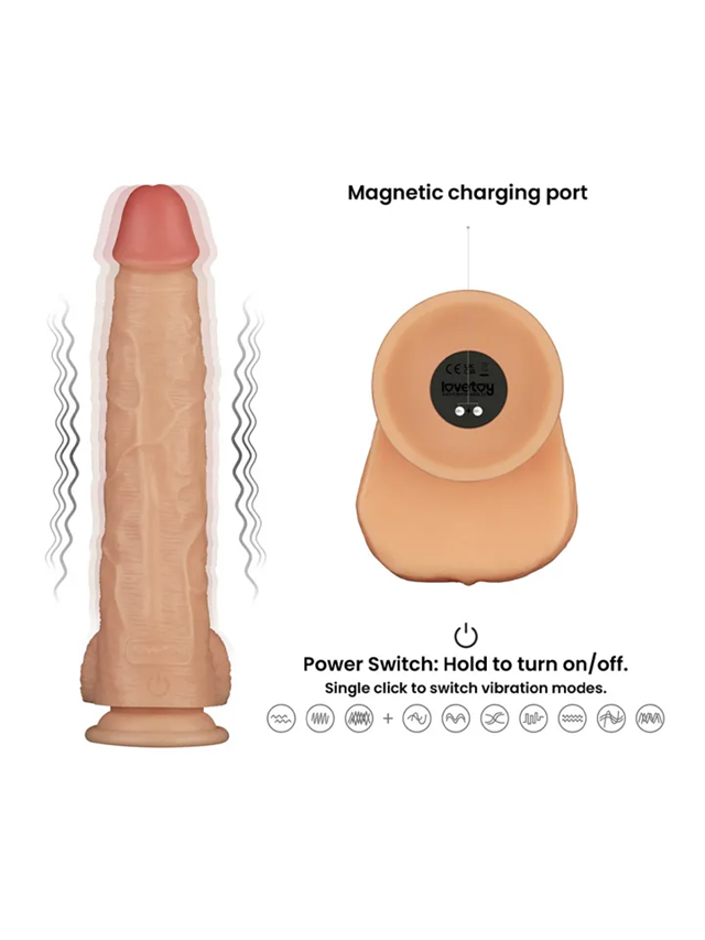Realistic Vibrating Power Cock 28,3 cm